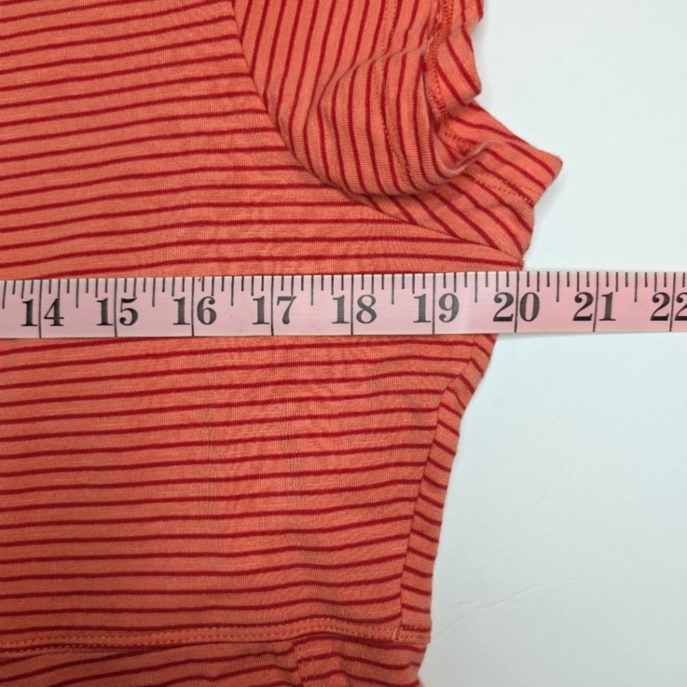 Toad&Co Nena Stripe Dress Short Sleeve Orange Large - Picture 7 of 9